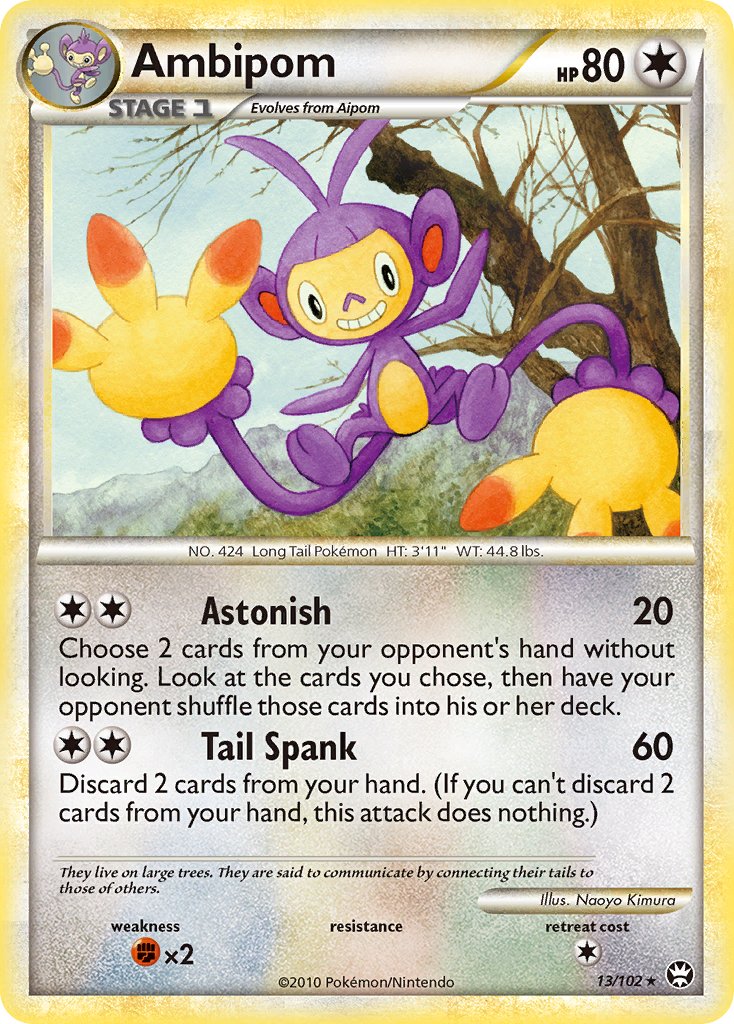 Ambipom (13/102) [HeartGold & SoulSilver: Triumphant] - Dark Crystal Cards