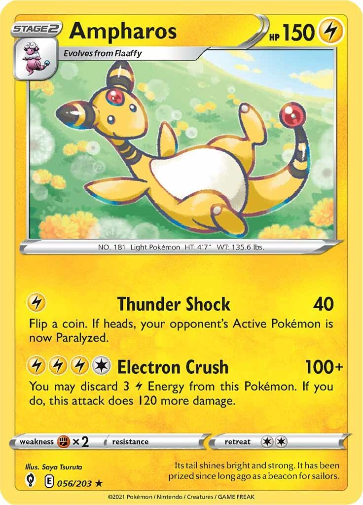 Ampharos (056/203) [Sword & Shield: Evolving Skies] - Dark Crystal Cards