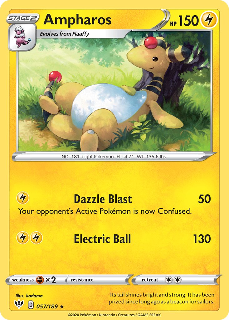 Ampharos (057/189) [Sword & Shield: Darkness Ablaze] - Dark Crystal Cards