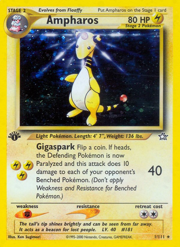 Ampharos (1/111) [Neo Genesis 1st Edition] - Dark Crystal Cards