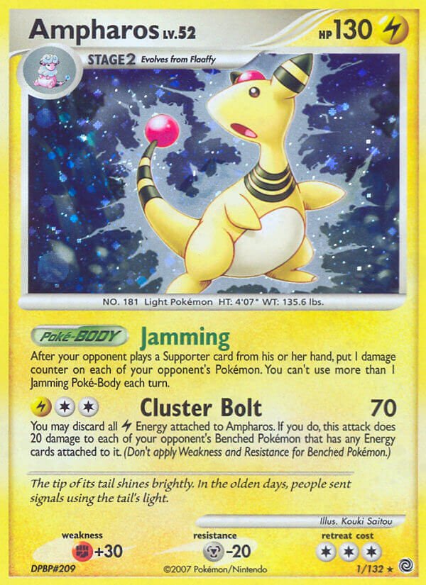 Ampharos (1/132) (Theme Deck Exclusive) [Diamond & Pearl: Secret Wonders] - Dark Crystal Cards