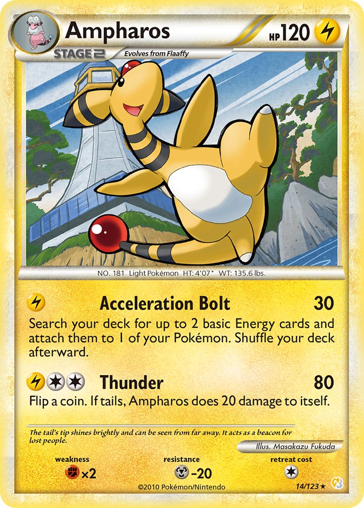 Ampharos (14/123) [HeartGold & SoulSilver: Base Set] - Dark Crystal Cards