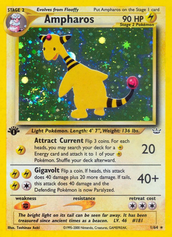 Ampharos (1/64) [Neo Revelation 1st Edition] - Dark Crystal Cards