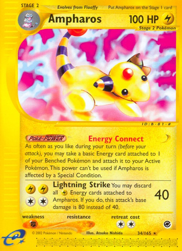 Ampharos (34/165) [Expedition: Base Set] - Dark Crystal Cards