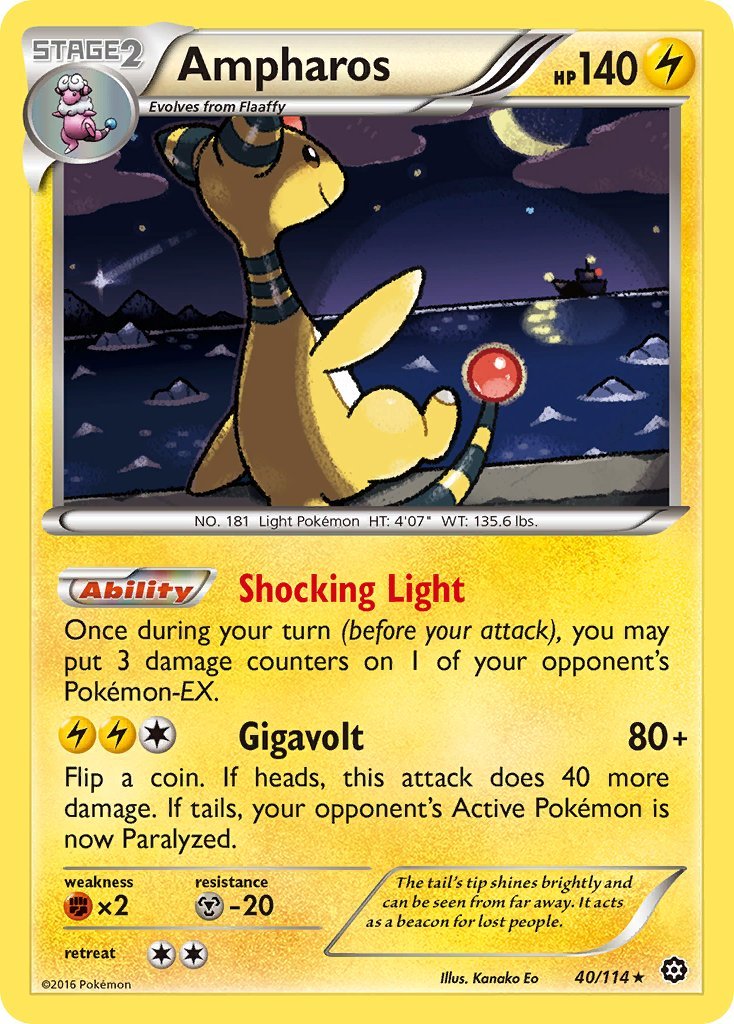 Ampharos (40/114) (Theme Deck Exclusive) [XY: Steam Siege] - Dark Crystal Cards