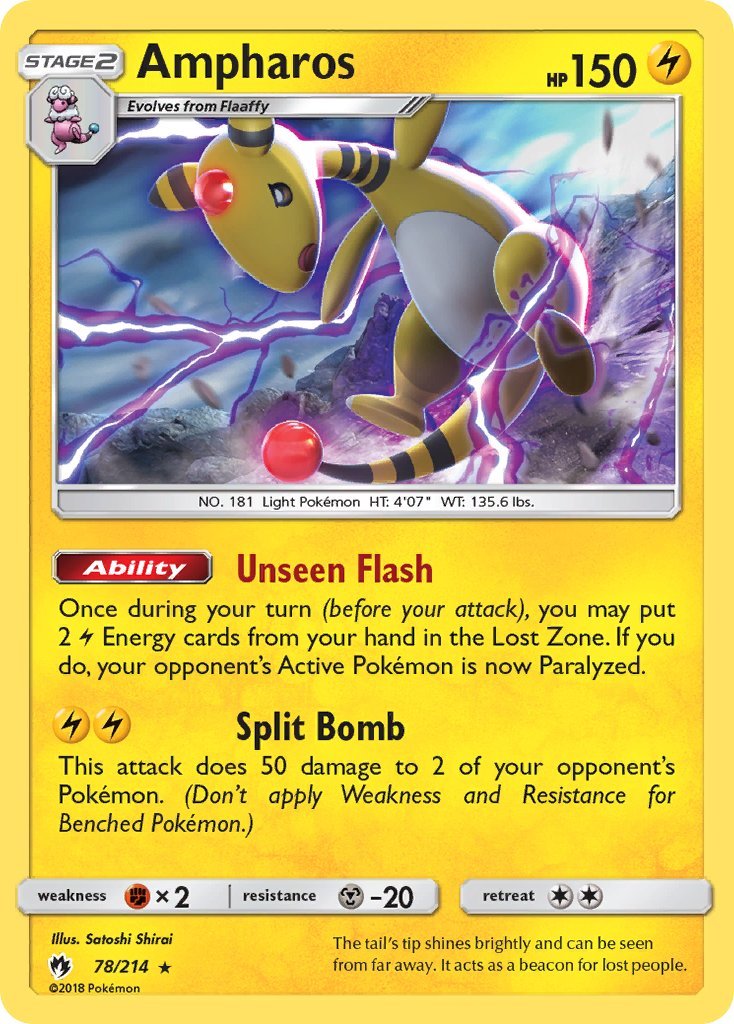 Ampharos (78/214) (Theme Deck Exclusive) [Sun & Moon: Lost Thunder] - Dark Crystal Cards