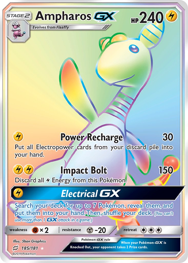 Ampharos GX (185/181) [Sun & Moon: Team Up] - Dark Crystal Cards