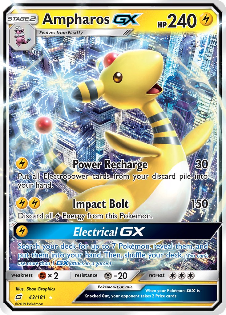 Ampharos GX (43/181) [Sun & Moon: Team Up] - Dark Crystal Cards