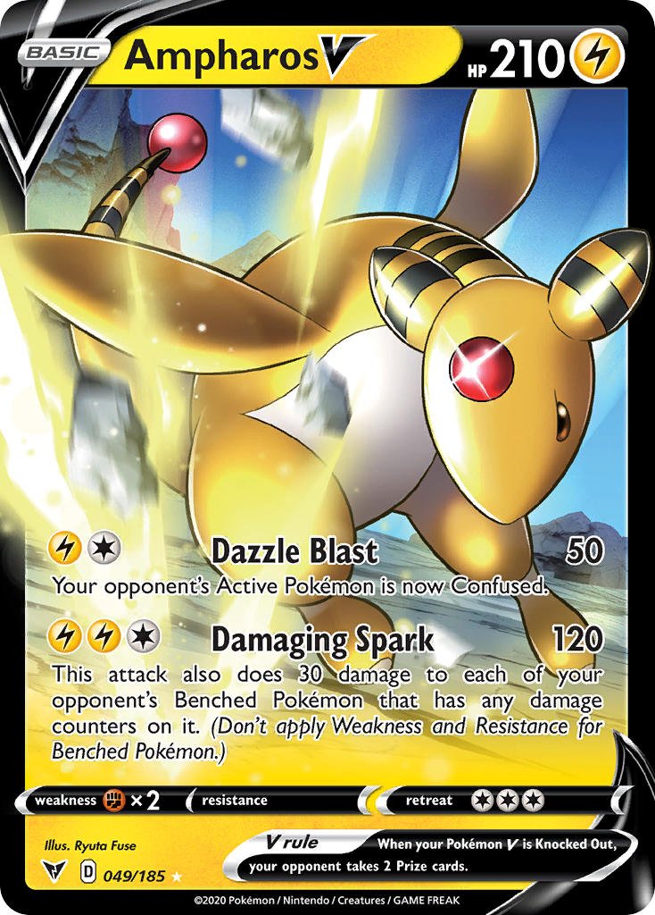 Ampharos V (049/185) [Sword & Shield: Vivid Voltage] - Dark Crystal Cards