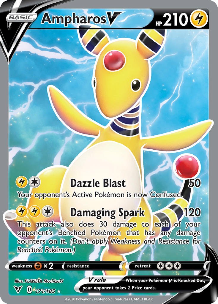 Ampharos V (171/185) [Sword & Shield: Vivid Voltage] - Dark Crystal Cards