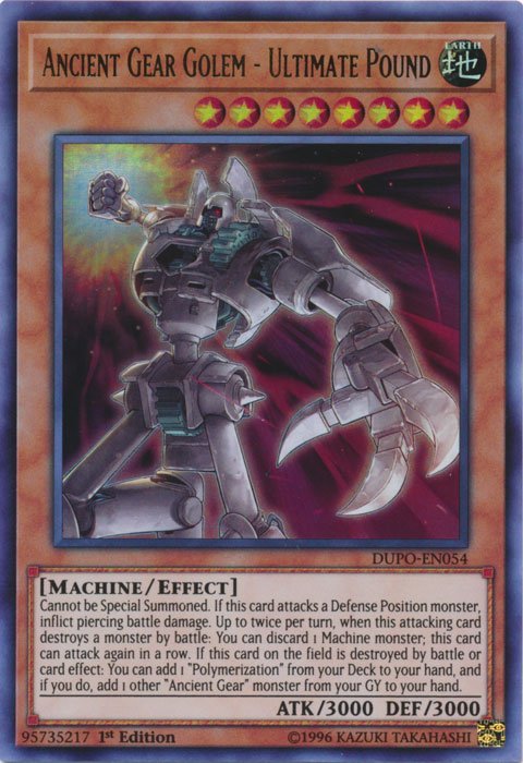 Ancient Gear Golem - Ultimate Pound [DUPO - EN054] Ultra Rare - Dark Crystal Cards