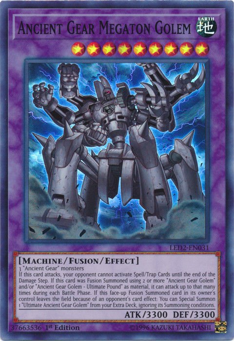 Ancient Gear Megaton Golem [LED2 - EN031] Super Rare - Dark Crystal Cards