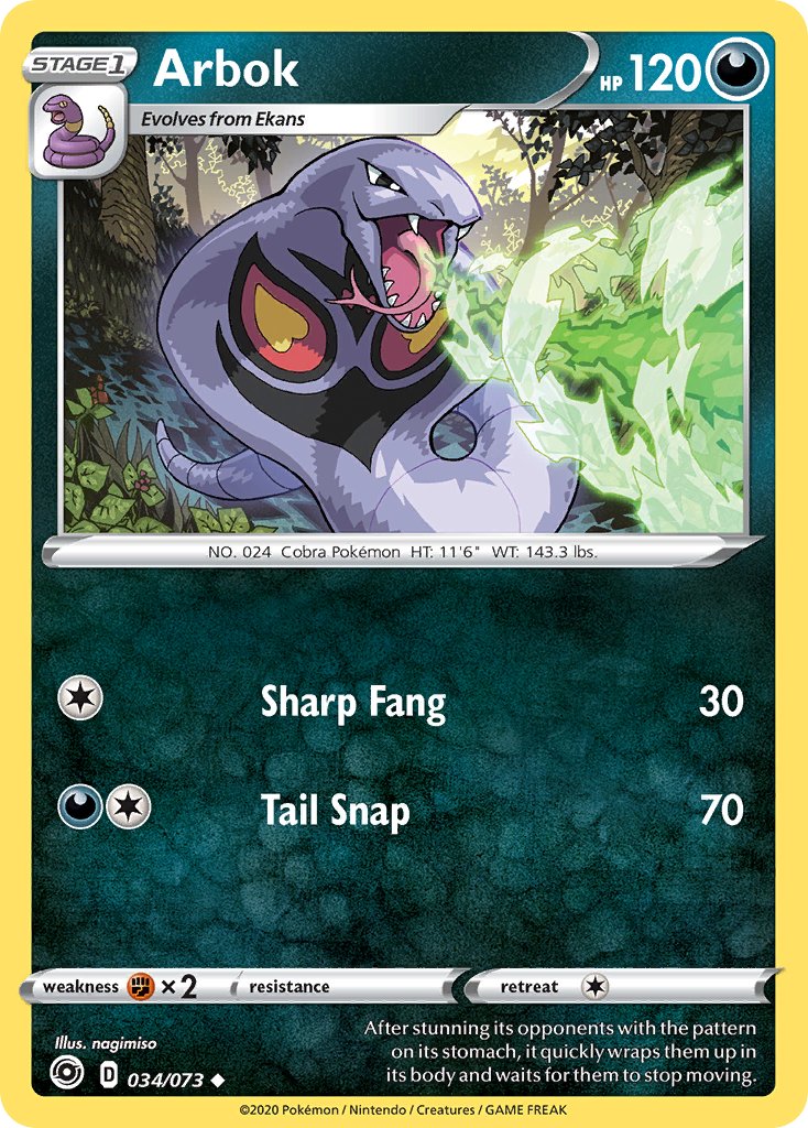 Arbok (034/073) [Sword & Shield: Champion's Path] - Dark Crystal Cards