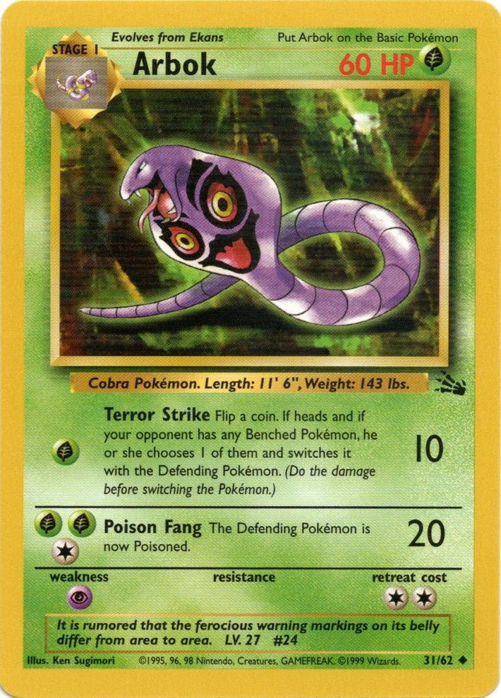 Arbok (31/62) [Fossil Unlimited] - Dark Crystal Cards