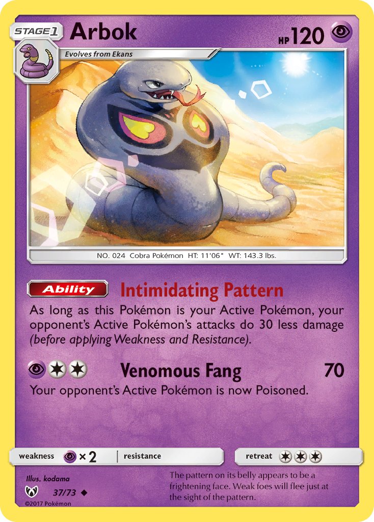 Arbok (37/73) [Sun & Moon: Shining Legends] - Dark Crystal Cards