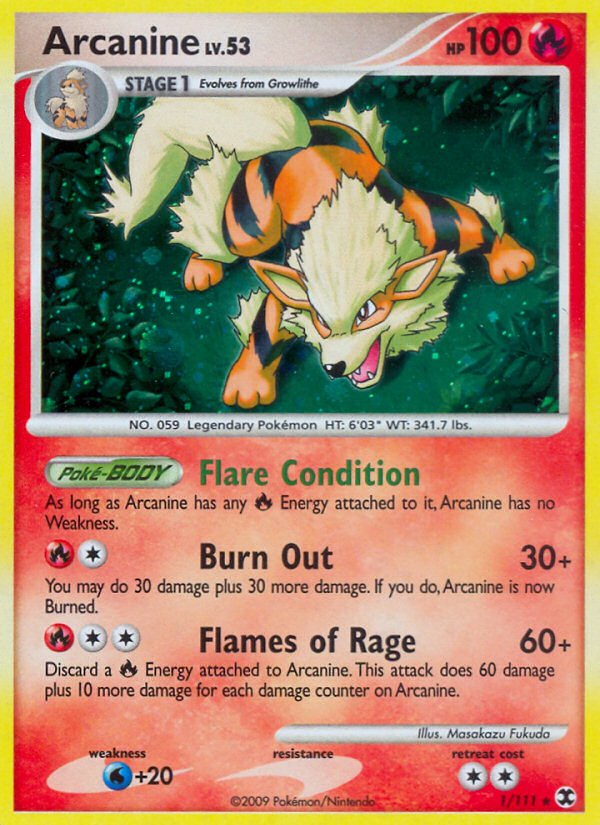 Arcanine (1/111) [Platinum: Rising Rivals] - Dark Crystal Cards