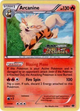 Arcanine (12/99) (Prerelease Promo) [Black & White: Black Star Promos] - Dark Crystal Cards