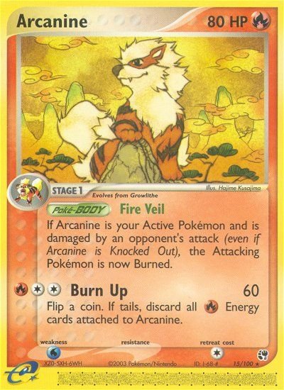 Arcanine (15/100) [EX: Sandstorm] - Dark Crystal Cards