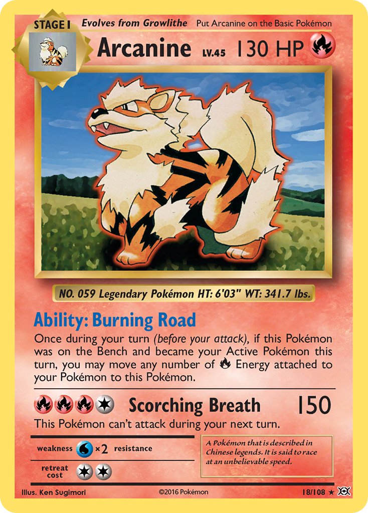 Arcanine (18/108) [XY: Evolutions] - Dark Crystal Cards