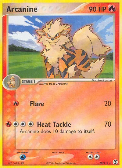 Arcanine (18/112) [EX: FireRed & LeafGreen] - Dark Crystal Cards