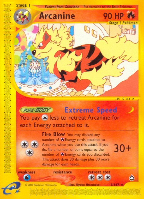 Arcanine (2/147) [Aquapolis] - Dark Crystal Cards