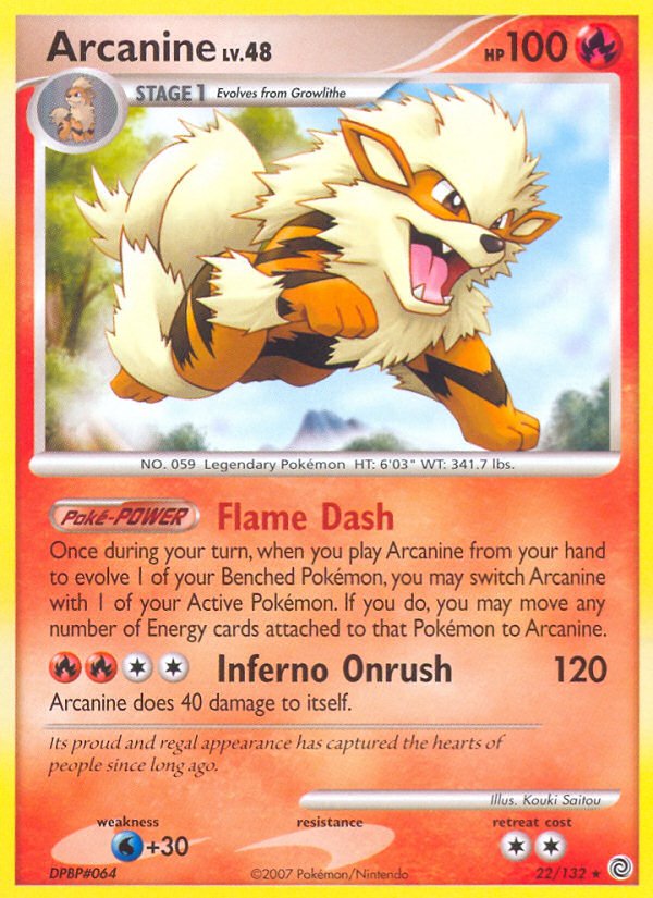 Arcanine (22/132) [Diamond & Pearl: Secret Wonders] - Dark Crystal Cards