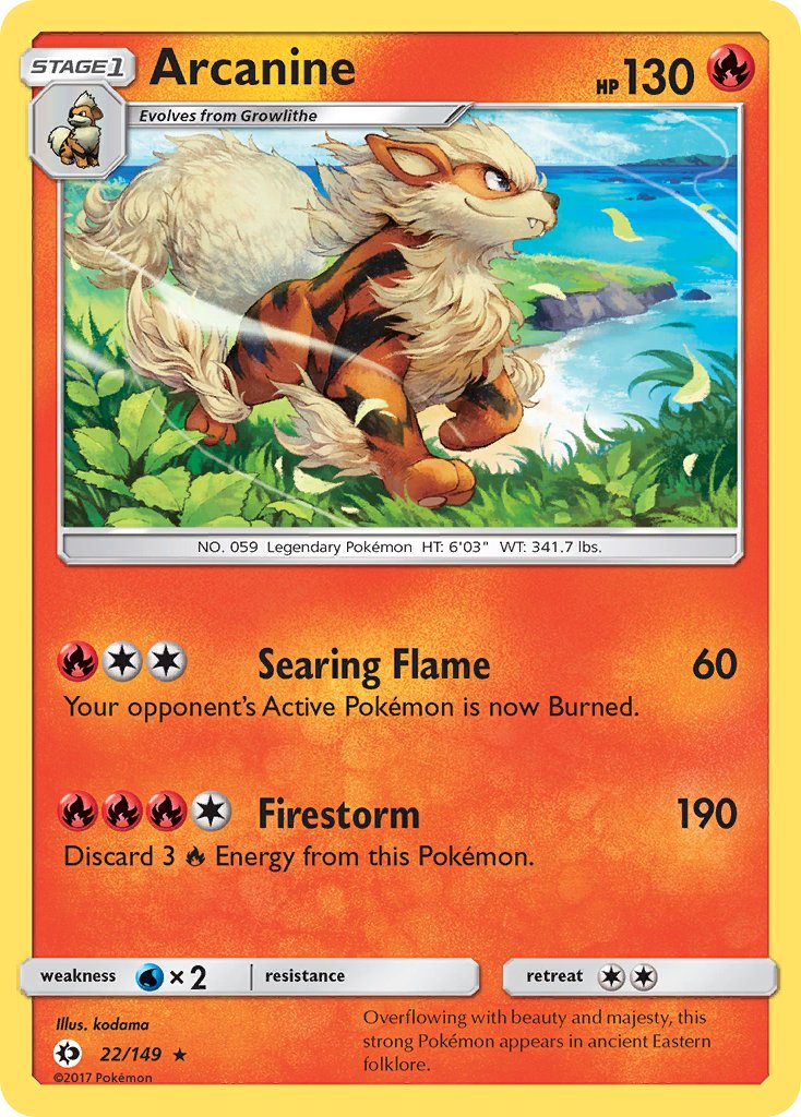 Arcanine (22/149) [Sun & Moon: Base Set] - Dark Crystal Cards