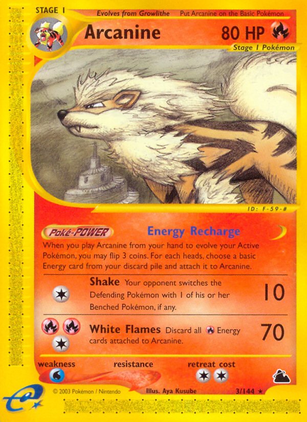 Arcanine (3/144) [Skyridge] - Dark Crystal Cards