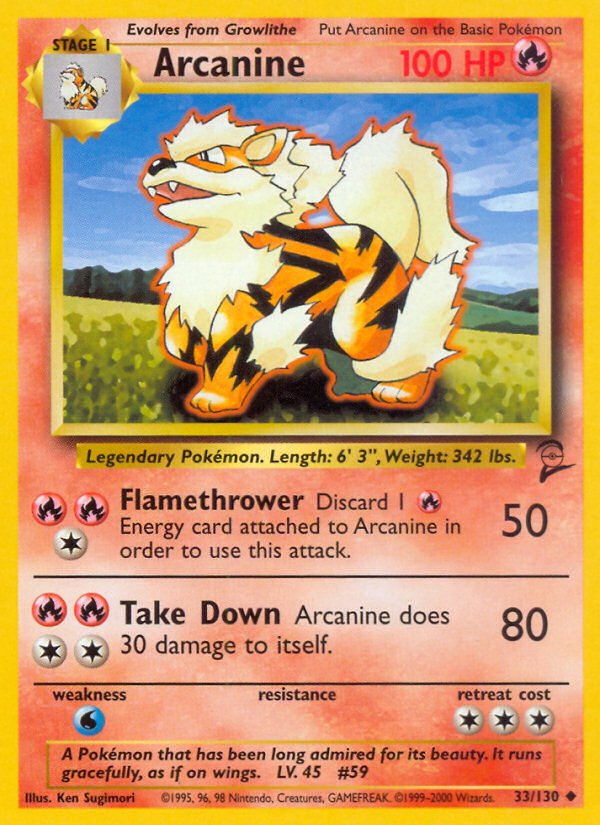 Arcanine (33/130) [Base Set 2] - Dark Crystal Cards