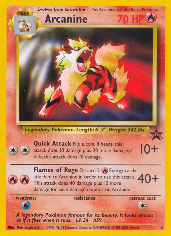 Arcanine (6) [Wizards of the Coast: Black Star Promos] - Dark Crystal Cards