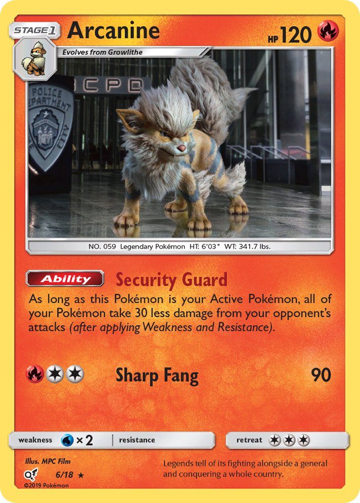 Arcanine (6/18) [Sun & Moon: Detective Pikachu] - Dark Crystal Cards