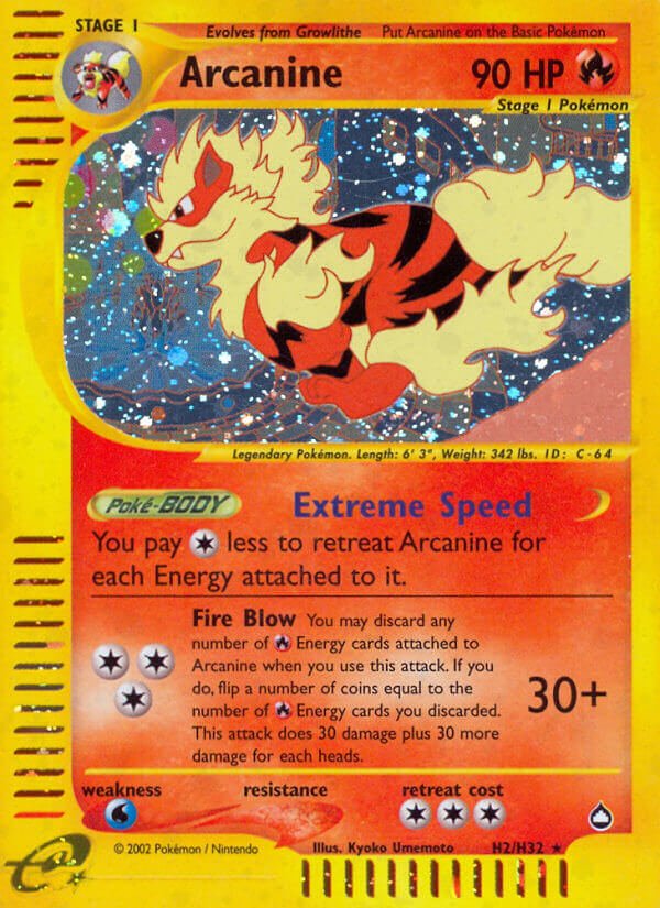 Arcanine (H2/H32) [Aquapolis] - Dark Crystal Cards