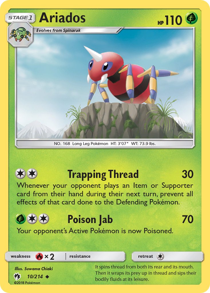 Ariados (10/214) [Sun & Moon: Lost Thunder] - Dark Crystal Cards