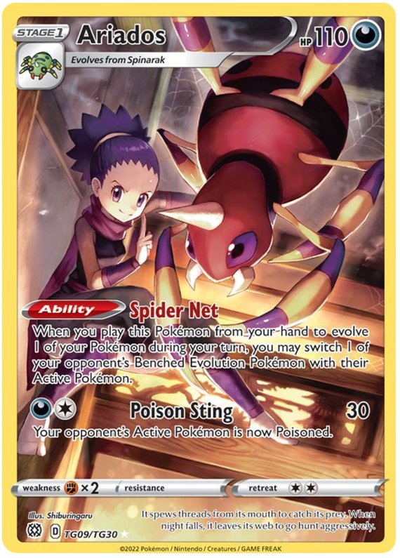 Ariados (TG09/TG30) [Sword & Shield: Brilliant Stars] - Dark Crystal Cards