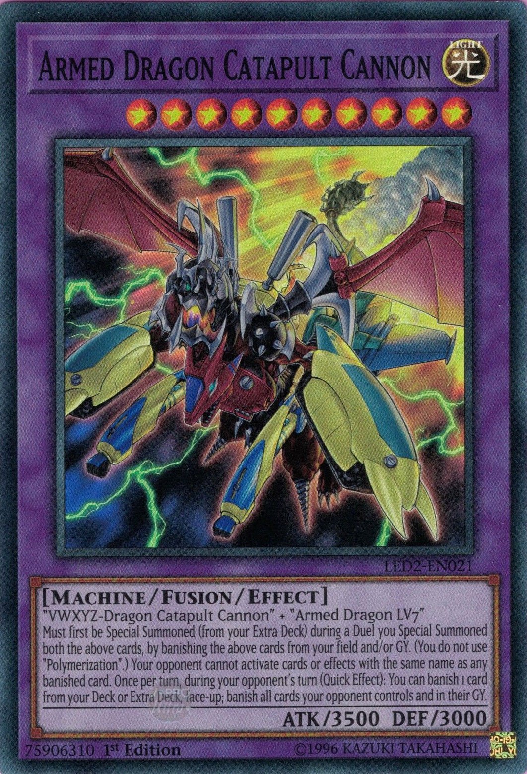 Armed Dragon Catapult Cannon [LED2 - EN021] Super Rare - Dark Crystal Cards