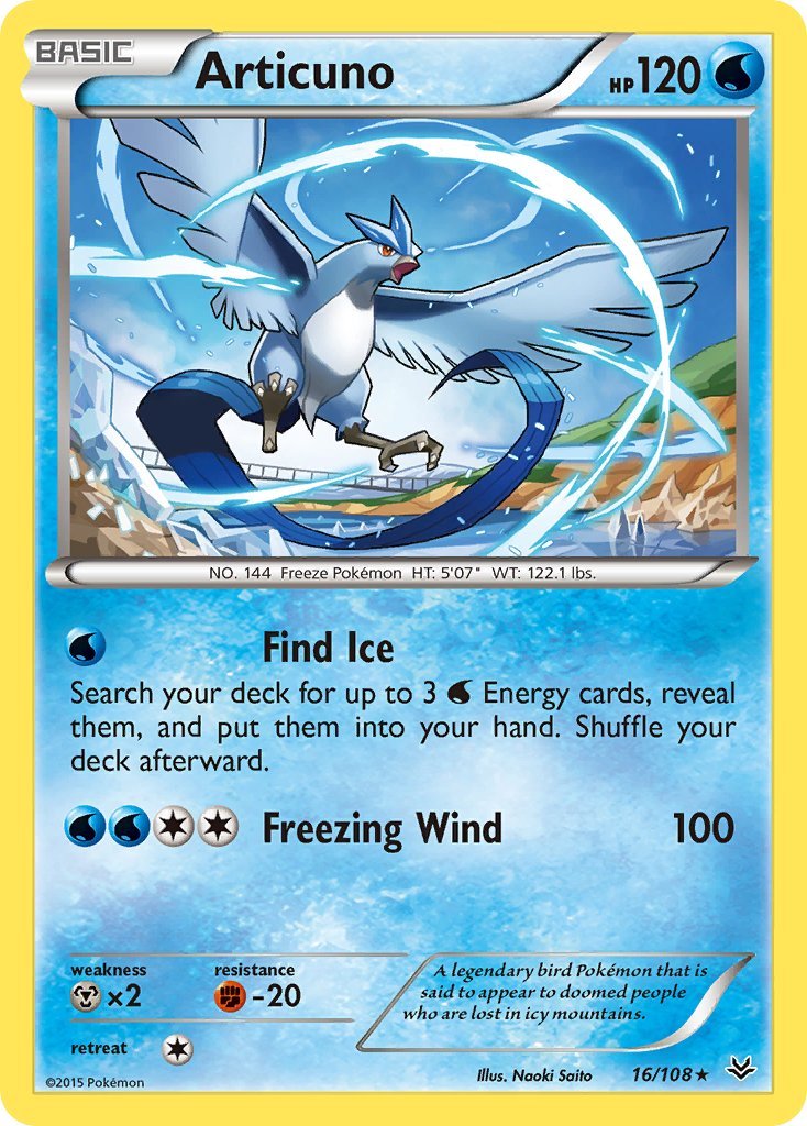 Articuno (16/108) (Theme Deck Exclusive) [XY: Roaring Skies] - Dark Crystal Cards