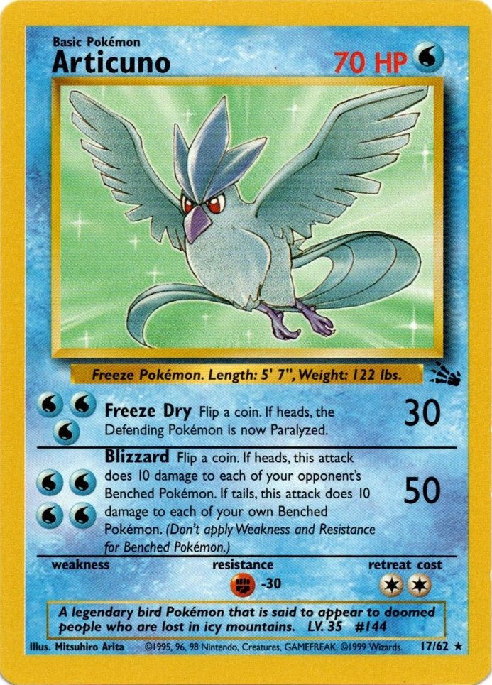 Articuno (17/62) [Fossil Unlimited] - Dark Crystal Cards