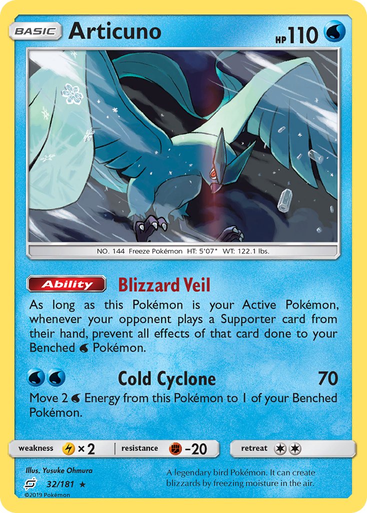 Articuno (32/181) [Sun & Moon: Team Up] - Dark Crystal Cards