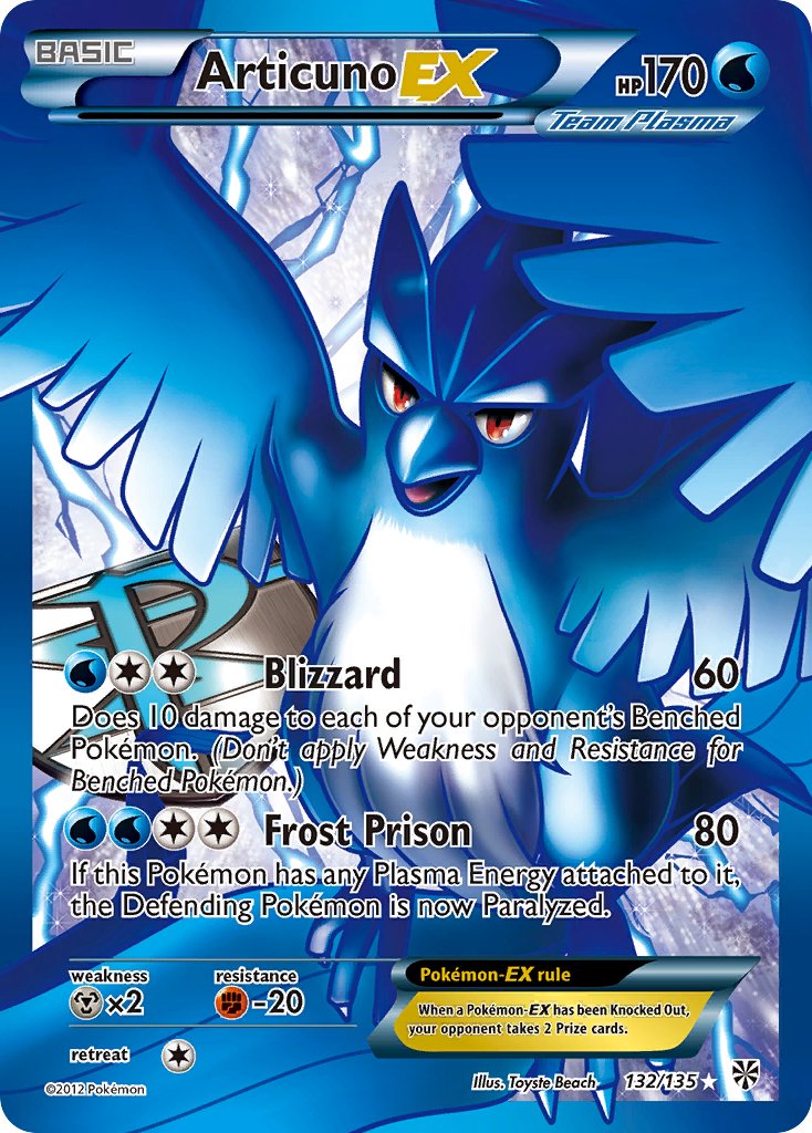 Articuno EX (132/135) [Black & White: Plasma Storm] - Dark Crystal Cards