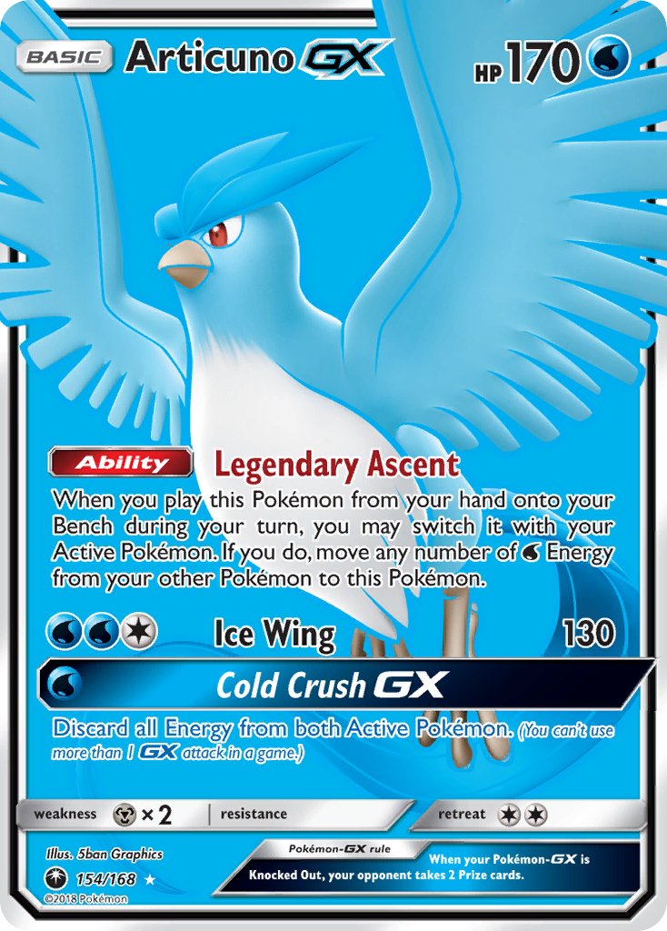 Articuno GX (154/168) [Sun & Moon: Celestial Storm] - Dark Crystal Cards