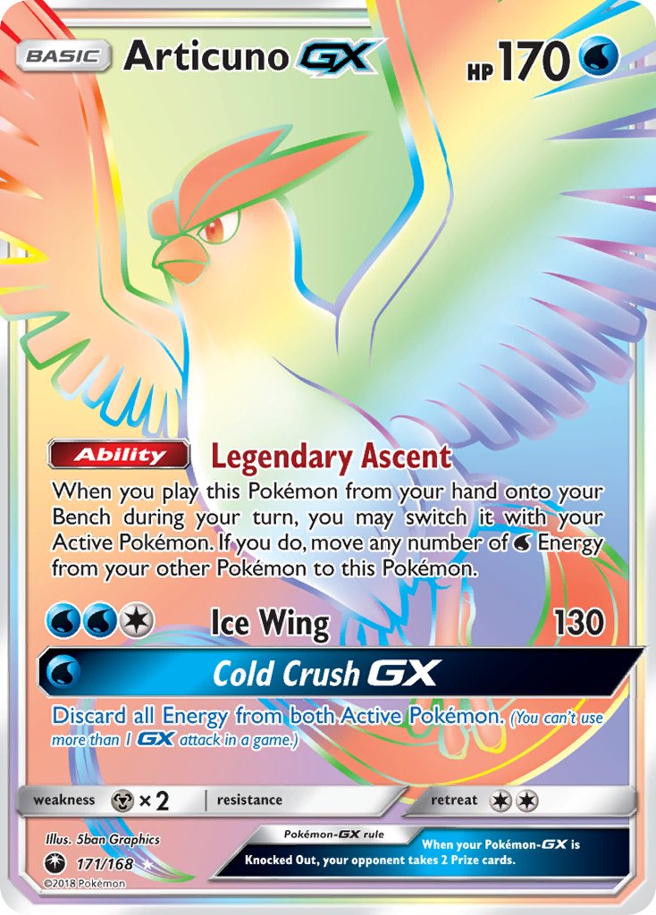 Articuno GX (171/168) [Sun & Moon: Celestial Storm] - Dark Crystal Cards