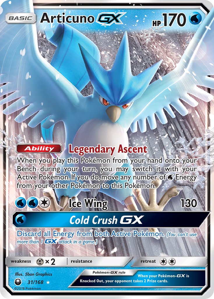 Articuno GX (31/168) [Sun & Moon: Celestial Storm] - Dark Crystal Cards