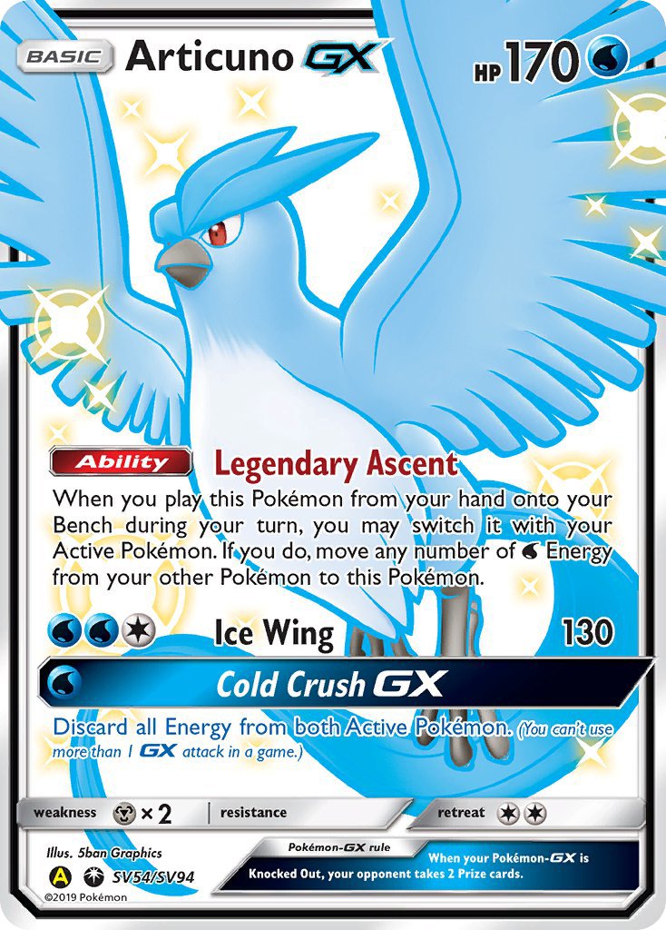 Articuno GX (SV54/SV94) [Sun & Moon: Hidden Fates - Shiny Vault] - Dark Crystal Cards