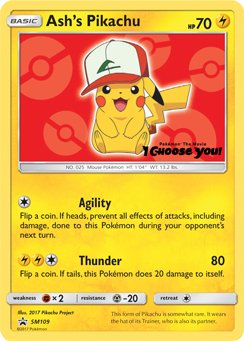 Ash's Pikachu (SM109) [Sun & Moon: Black Star Promos] - Dark Crystal Cards