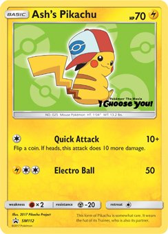 Ash's Pikachu (SM112) [Sun & Moon: Black Star Promos] - Dark Crystal Cards