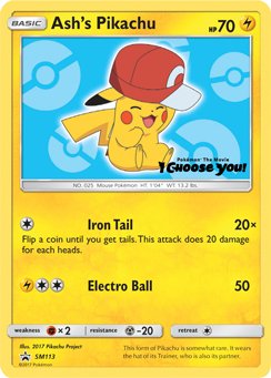 Ash's Pikachu (SM113) [Sun & Moon: Black Star Promos] - Dark Crystal Cards