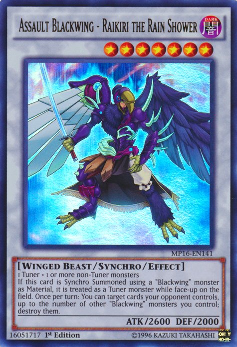 Assault Blackwing - Raikiri the Rain Shower [MP16 - EN141] Ultra Rare - Dark Crystal Cards