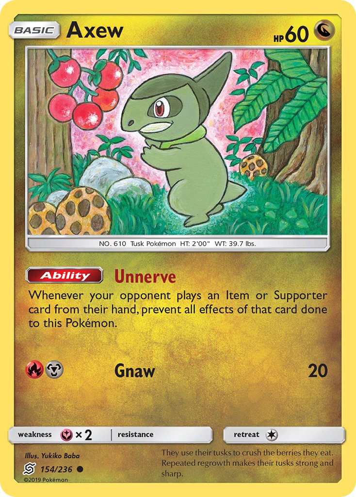 Axew (154/236) [Sun & Moon: Unified Minds] - Dark Crystal Cards