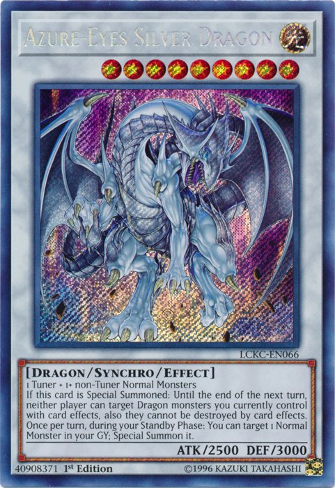 Azure - Eyes Silver Dragon [LCKC - EN066] Secret Rare - Dark Crystal Cards