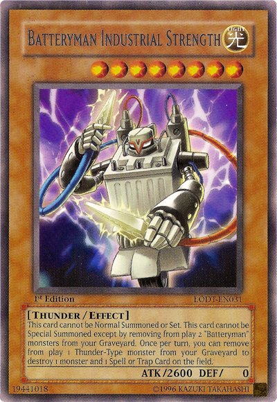 Batteryman Industrial Strength [LODT - EN031] Rare - Dark Crystal Cards